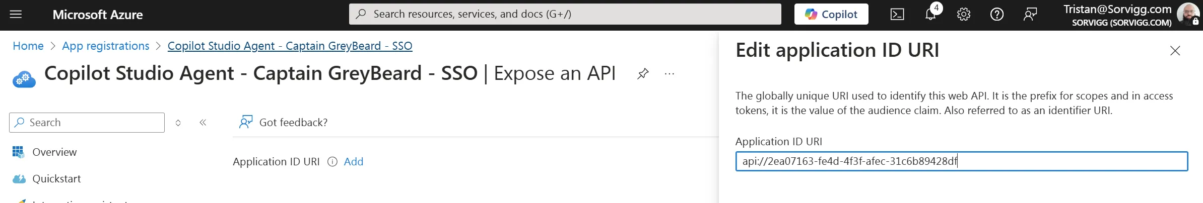 FInally, add an Application ID URI