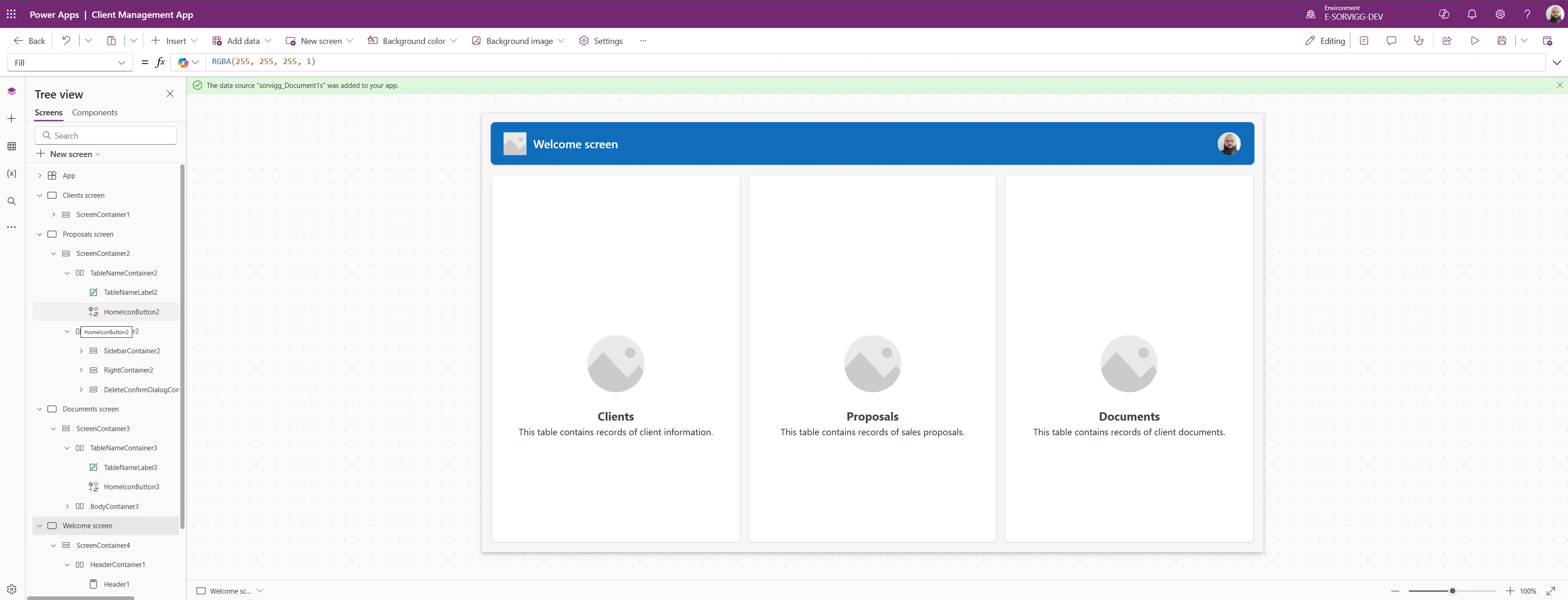 Canvas app example